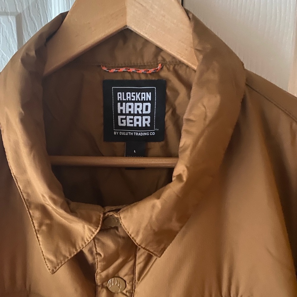 DULUTH TRADING CO AKHG Light Brown Livengood Insulated Packable Shirt Jac L - Picture 3 of 9